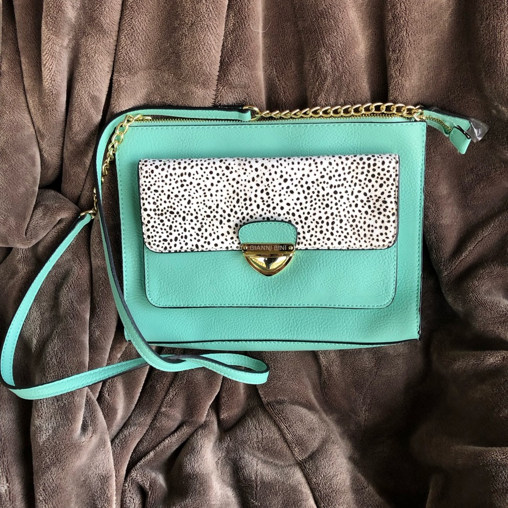 Gianni Bini Mint Leopard Purse